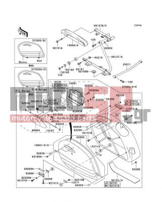 KAWASAKI - VULCAN 1500 NOMAD FI 2002 - Body Parts - Saddlebags(VN1500-L3) - 43049-1086 - PACKING