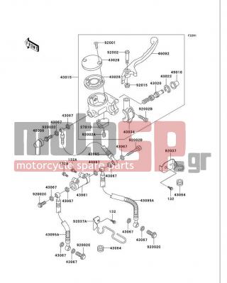 KAWASAKI - VULCAN 750 2002 -  - Front Master Cylinder - 43034-1113 - HOLDER-BRAKE,MASTER CYLINDER