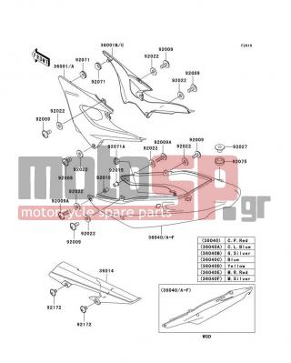 KAWASAKI - ZR-7S 2002 - Εξωτερικά Μέρη - Side Covers/Chain Cover - 92071-1152 - GROMMET
