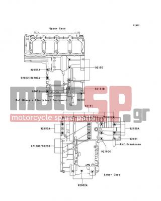KAWASAKI - ZRX1200R 2002 - Κινητήρας/Κιβώτιο Ταχυτήτων - Crankcase Bolt Pattern - 92151-1952 - BOLT,6X55