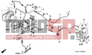 HONDA - FJS600A (ED) ABS Silver Wing 2003 - Brakes - REAR BRAKE PIPE (FJS600A3/A4/A5) - 43321-MBG-003 - JOINT, RR. MASTER CYLINDER PIPE