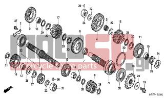 HONDA - XL1000V (ED) Varadero 2003 - Engine/Transmission - TRANSMISSION - 23461-MBT-F20 - GEAR, COUNTERSHAFT THIRD(31T)