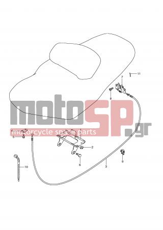 SUZUKI - AN650A (E2) ABS Burgman 2009 - Body Parts - SEAT SUPPORT BRACKET - 45288-10G11-000 - GUIDE, SEAT LOCK CABLE