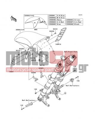 KAWASAKI - CONCOURS® 14 ABS 2014 - Εξωτερικά Μέρη - Front Fender(s) - 35004-0155-L1 - FENDER-FRONT,C.C.RED
