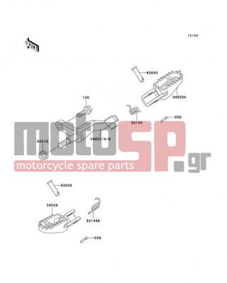 KAWASAKI - KLX300R 2001 -  - Footrests - 130P1020 - BOLT-FLANGED,10X20