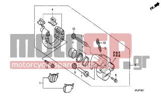 HONDA - FES125 (ED) 2007 - Brakes - REAR BRAKE CALIPER (FES1257-A7) (FES1507-A7) - 43110-KRJ-791 - BRACKET COMP., RR.