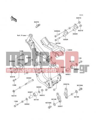 KAWASAKI - KX500 2001 -  - Frame Fittings - 92002-1491 - BOLT,FLANGED,10X105