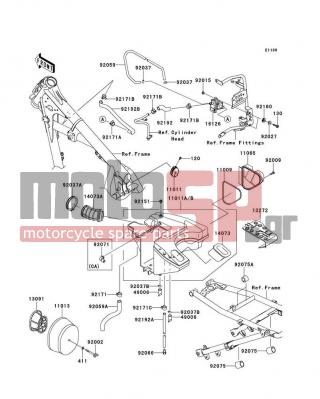 KAWASAKI - KLR650 NEW EDITION 2014 - Engine/Transmission - Air Cleaner - 11013-1152 - ELEMENT-AIR FILTER