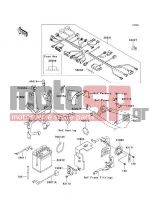 KAWASAKI - KLR650 NEW EDITION 2014 -  - Chassis Electrical Equipment - 11054-0717 - BRACKET,FUSE CASE