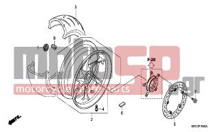HONDA - VFR1200FB (ED) 2011 - Brakes - REAR WHEEL - 90106-MGE-000 - BOLT, DISK, 8X20