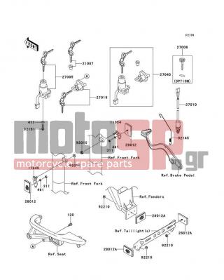 KAWASAKI - KLR650 NEW EDITION 2014 -  - Ignition Switch - 92145-0778 - SPRING