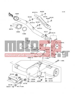 KAWASAKI - KLR650 NEW EDITION 2014 -  - Muffler(s) - 49107-0735 - COVER-EXHAUST PIPE