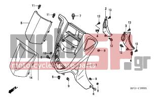 HONDA - FES250 (ED) 2002 - Εξωτερικά Μέρη - FRONT COVER - 90301-693-000 - NUT, OPEN STAY, 6MM