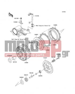 KAWASAKI - KLR650 NEW EDITION 2014 - Engine/Transmission - Clutch(KL650AEA72320-) - 92153-1880 - BOLT,UPSET-WP,6X32