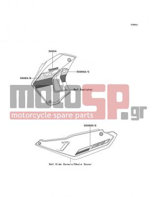 KAWASAKI - KLR650 NEW EDITION 2014 - Body Parts - Decals(Graystone)(EES) - 56069-4468 - PATTERN,SIDE COVER,LH