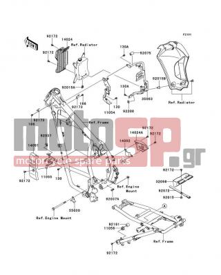KAWASAKI - KLR650 NEW EDITION 2014 -  - Frame Fittings - 35063-0702 - STAY,HORN&RESERVE