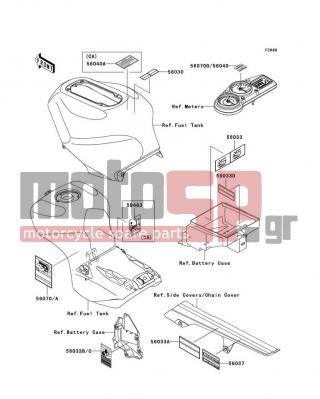 KAWASAKI - NINJA® ZX™-12R 2001 - Body Parts - Labels - 56030-1178 - LABEL,GASOLINE