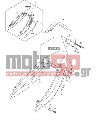 SUZUKI - GSX1400 (E2) 2003 - Body Parts - SEAT TAIL COVER (MODEL K2) - 46211-32F00-YM6 - HANDLE, PILLION RIDER (SILVER)