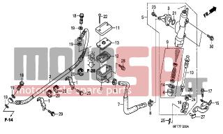 HONDA - XL700V (ED) TransAlp 2009 - Brakes - RR. BRAKE MASTER CYLINDER - 43310-MFF-D01 - HOSE COMP., RR. BRAKE