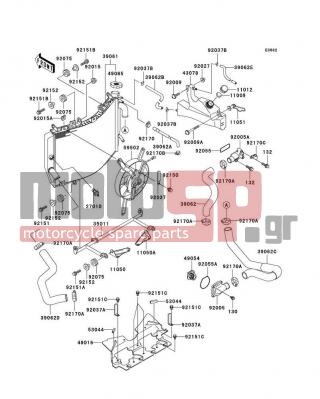 KAWASAKI - NINJA® ZX™-6R 2001 - Engine/Transmission - Radiator - 92150-1186 - BOLT,6X12