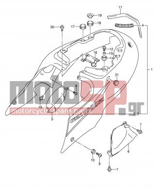 SUZUKI - GSX1300R (E2) Hayabusa 2004 - Body Parts - FRAME COVER (MODEL K5) - 47511-24F10-000 - COVER, FRAME HEAD RH