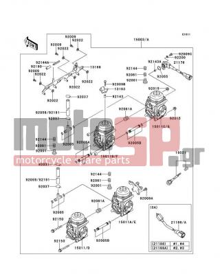 KAWASAKI - NINJA® ZX™-9R 2001 - Engine/Transmission - Carburetor - 92009-1262 - SCREW