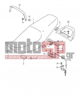 SUZUKI - GS500E (E2) 2000 - Body Parts - SEAT - 94982-29400-000 - CUSHION, BATTERY STOPPER
