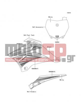 KAWASAKI - KLX®110 2014 - Body Parts - Decals(CEF) - 56069-2906 - PATTERN,RR FENDER,RH