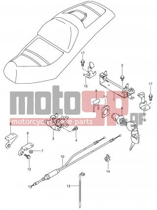 SUZUKI - AN400 (E2) Burgman 2001 - Body Parts - SEAT SUPPORT BRACKET (MODEL X/Y) - 08316-10063-000 - NUT