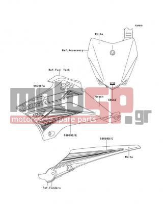 KAWASAKI - KLX®110L 2014 - Body Parts - Decals(DEF) - 56069-2905 - PATTERN,RR FENDER,LH