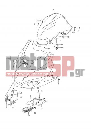 SUZUKI - GSXF650 (E2) 2010 - Body Parts - COWLING BODY (MODEL L0) -  - CUSHION, NET COVER 