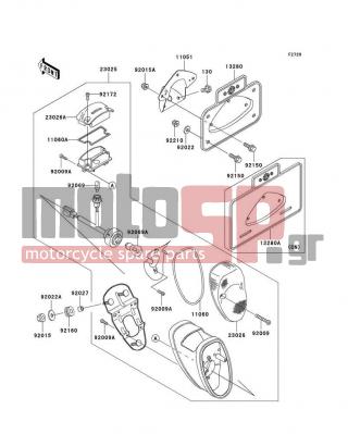 KAWASAKI - VULCAN 1500 DRIFTER 2001 -  - Taillight(s) - 23026-1224 - LENS,LICENSE