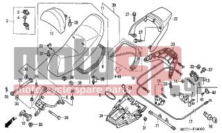HONDA - FJS600 (ED) Silver Wing 2001 - Body Parts - SEAT - 77315-MCT-000ZA - COVER, RR. SPOILER *NH169R*