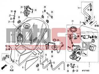 HONDA - CB600FA (ED)  2008 - Body Parts - FUEL TANK - 17506-MBZ-K00 - CUSHION, FUEL TANK RR. PIVOT