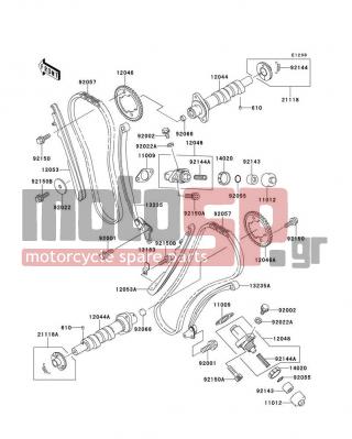 KAWASAKI - VULCAN 1500 NOMAD 2001 - Engine/Transmission - Camshaft(s)/Tensioner - 14020-1054 - RETAINER,TENSIONER