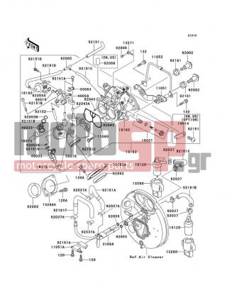 KAWASAKI - VULCAN 1500 NOMAD FI 2001 - Engine/Transmission - Throttle - 92152-1206 - COLLAR,DELIVERY PIPE
