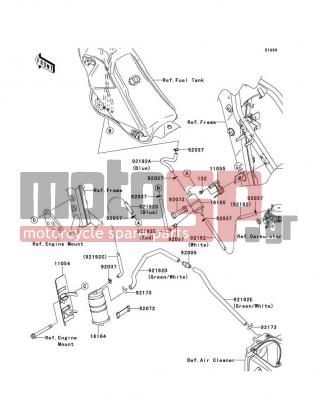 KAWASAKI - KLX®250S 2014 - Body Parts - Fuel Evaporative System(CA) - 92173-0192 - CLAMP,14MM