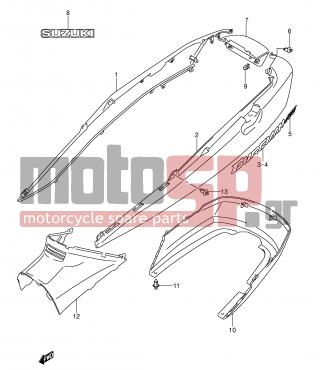 SUZUKI - AN400 (E2) Burgman 2006 - Body Parts - FRAME COVER (MODEL K3) - 47351-14G00-Y0J - COVER, FRAME FRONT (GRAY)