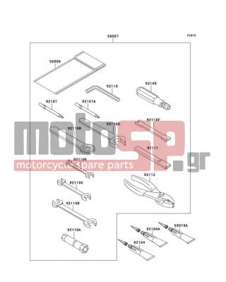 KAWASAKI - W650 2001 - Εξωτερικά Μέρη - Owner's Tools - 92110-1204 - TOOL-WRENCH,OPEN END,19MM