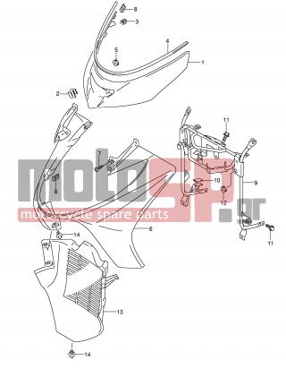 SUZUKI - AN250 (E2) Burgman 2006 - Body Parts - FRONT LEG SHIELD (MODEL K5/K6) - 09148-05038-000 - NUT