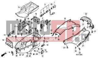 HONDA - FES125 (ED) 2004 - Body Parts - BODY COVER-LUGGAGE BOX (FES1253-5)(FES1503-5) - 81254-KRJ-900 - SEAL B