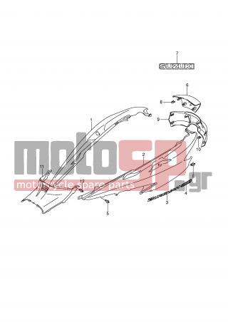 SUZUKI - AN400 (E2) Burgman 2007 - Body Parts - FRAME COVER (MODEL K7/K8) - 47111-05H00-YHL - COVER, FRAME RH (RED)