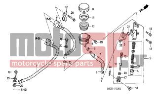 HONDA - CBF500A (ED) ABS 2006 - Brakes - REAR BRAKE MASTER CYLINDER (CBF500A) - 43310-MER-D21 - HOSE COMP. A, RR. BRAKE