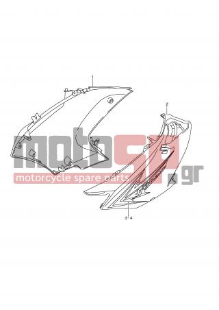 SUZUKI - DL650A (E2) ABS V-Strom 2009 - Body Parts - SIDE COWLING (MODEL L0) - 94403-27G40-5WX - COWL ASSY, SIDE LH (WHITE)