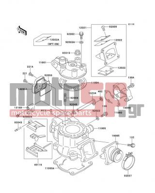 KAWASAKI - KX80 2000 - Engine/Transmission - Cylinder Head/Cylinder - 12021-1114 - VALVE-ASSY-REED