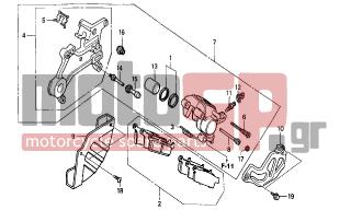 HONDA - XR650R (ED) 2006 - Brakes - REAR BRAKE CALIPER - 43112-KS6-701 - RETAINER
