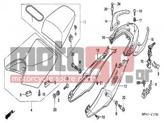 HONDA - CBF1000A (ED) ABS 2006 - Body Parts - SEAT / SEAT COWL - 77330-MFA-D00ZE - RAIL, R. RR. GRAB *YR254M*