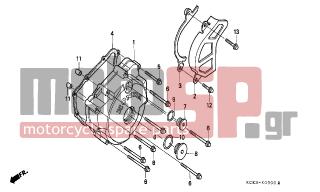 HONDA - XR250R (ED) 2001 - Κινητήρας/Κιβώτιο Ταχυτήτων - LEFT CRANKCASE COVER - 90004-GHB-730 - BOLT, FLANGE, 6X50(NSHF)