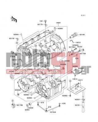 KAWASAKI - NINJA® ZX™-9R 2000 - Κινητήρας/Κιβώτιο Ταχυτήτων - Crankcase - 92170-1578 - CLAMP
