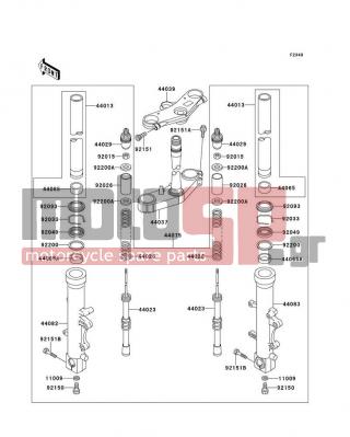 KAWASAKI - NINJA® ZX™-9R 2000 -  - Front Fork - 44023-1145 - CYLINDER-SET-FORK